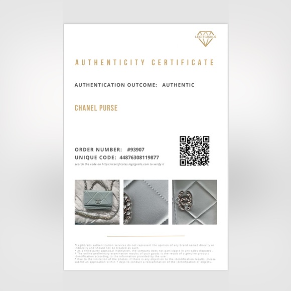 SOLD Chanel 19 Quilted Wallet Chain WOC Light Blue lambskin Mixed Hardware 22B - Picture 15 of 15